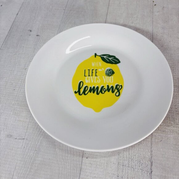 Old East Main WHEN LIFE GIVES YOU LEMONS White Ceramic Salad Plates Set Of 6 NEW - Picture 4 of 16